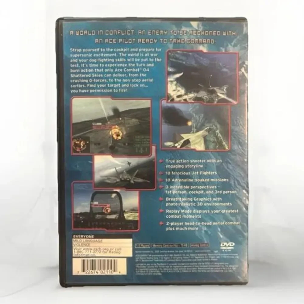 Ace Combat 04: Shattered Skies (PlayStation 2, PS2) By Namco Rated E, Everyone